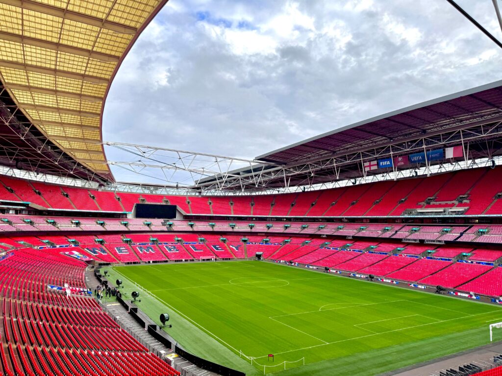 Discover the architectural marvel of Wembley Stadium in London, a premier sports venue.